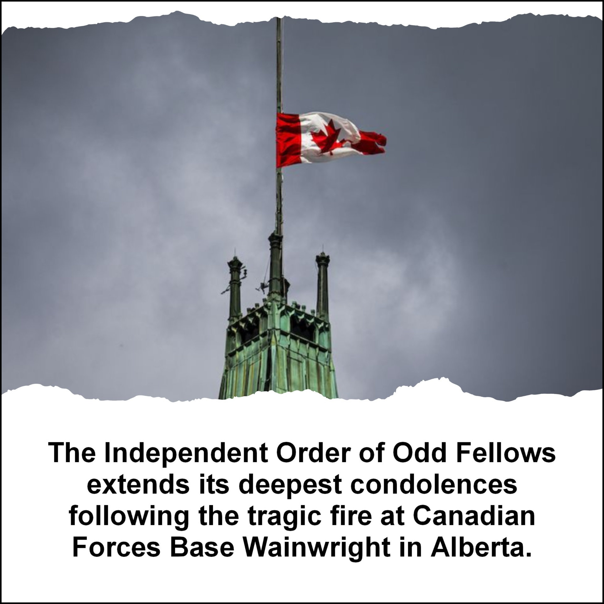 IOOF extends irs deepest condolences following the tragic fire at Canadian Forces Base Wainwright in Alberta.